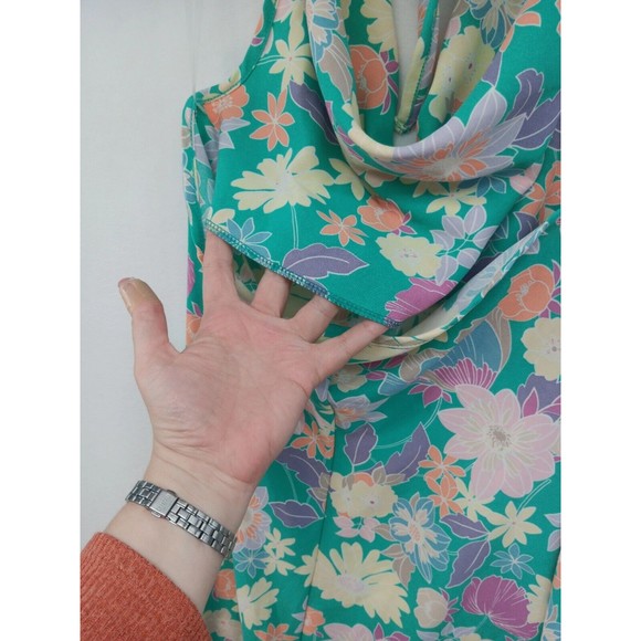 NWT See You Monday Dress Womens SZ M Cowl Neck Tied Halter Stretch Floral Print - Picture 15 of 16